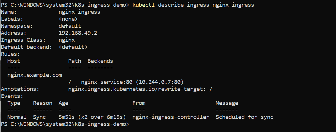 Ingress Manifest Verification step 2
