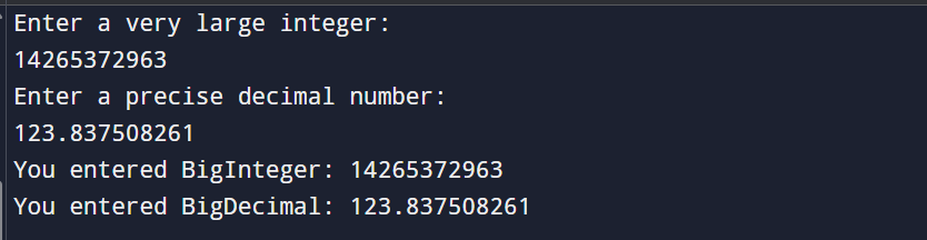 Java Scanner with BigInteger and BigDecimal
