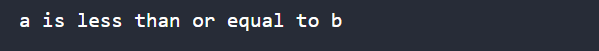 Less than or equal to operator