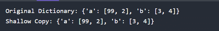 Shallow Copying a Dictionary
