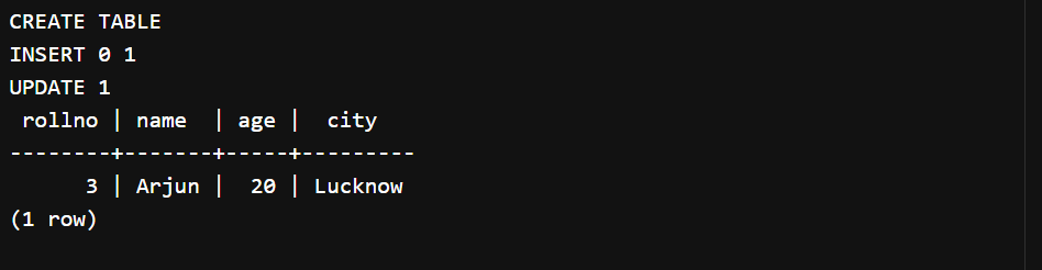 Updating Tuple in DBMS