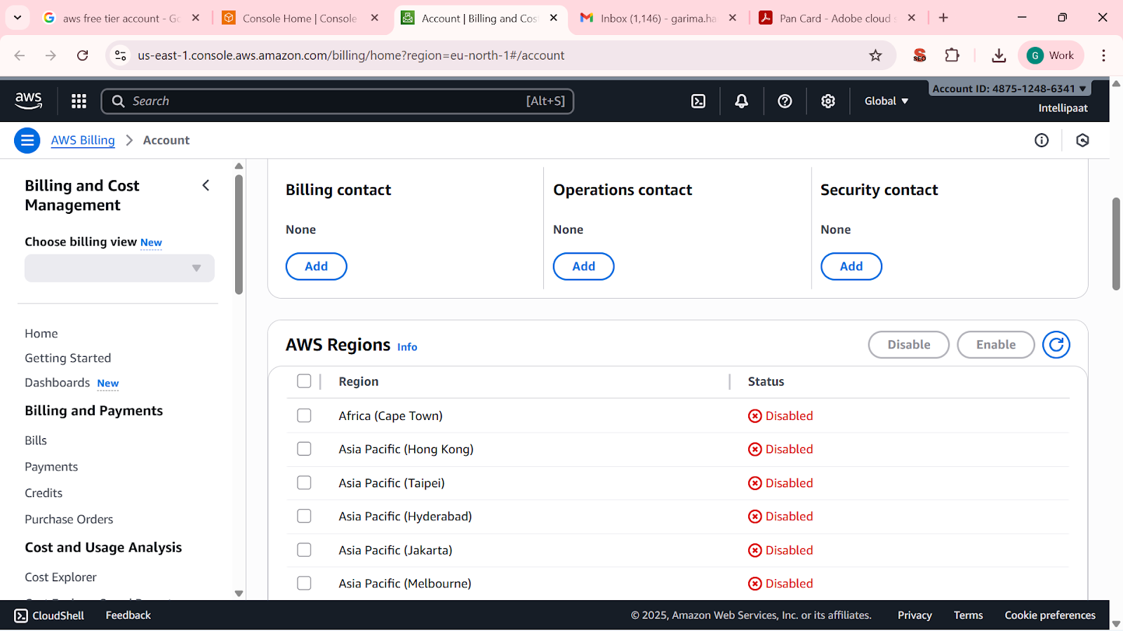 Billing and Cost Management Dashboard