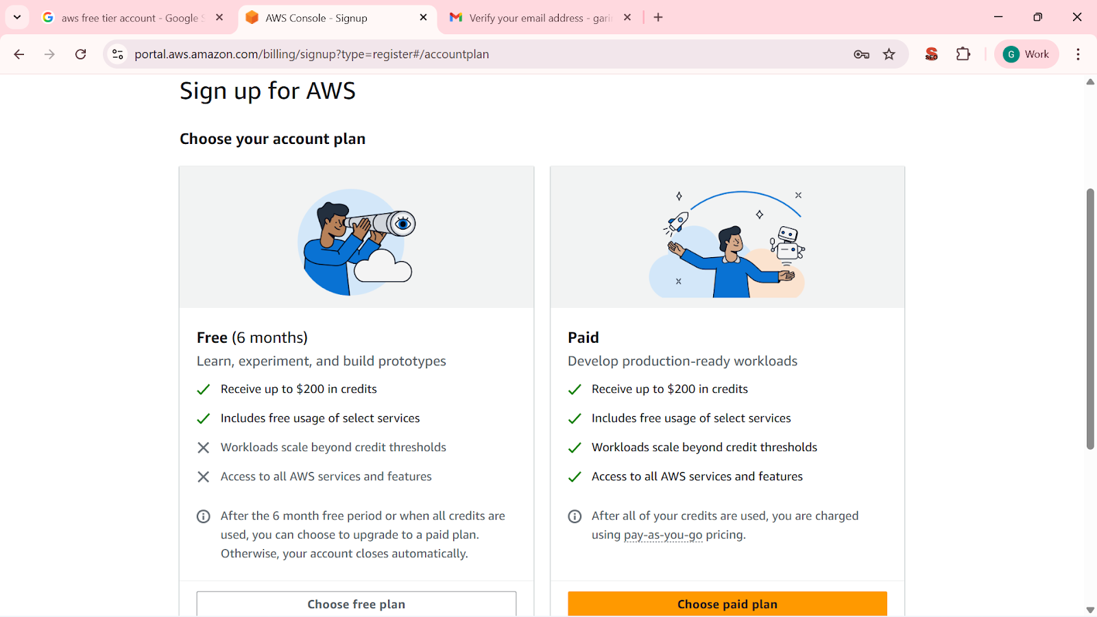 Choose the account option 