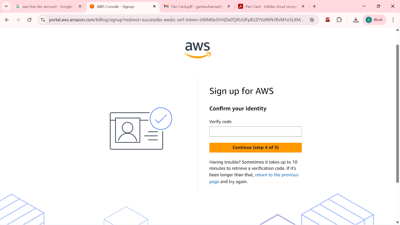 Confirm the identity Code