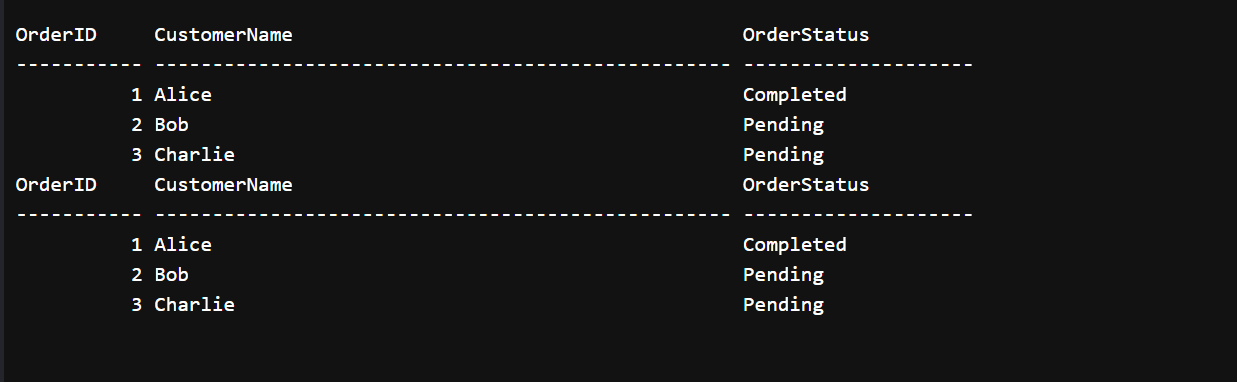 Implementation of SQL NOLOCK Output