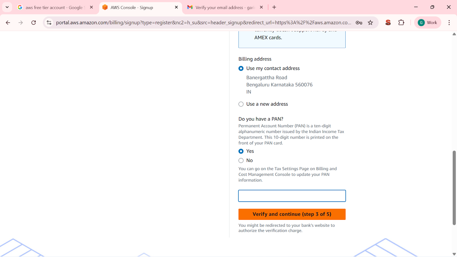 PAN identification step